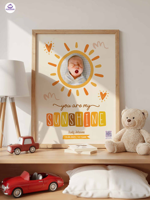 Personalized Baby Poster – “You Are My Sunshine” Print – Custom Photo Keepsake
